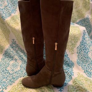 Karl Lagerfeld Over the Knee Suede Riding Boots